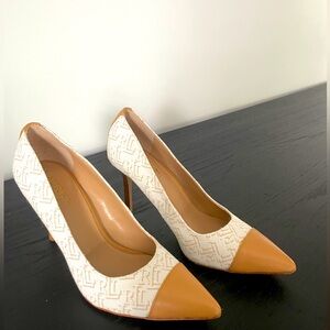 Ralph Lauren Lindella Monogram Jacquard pump. Good condition. Size 6.